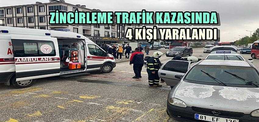ZİNCİRLEME TRAFİK KAZASINDA 4 KİŞİ YARALANDI...