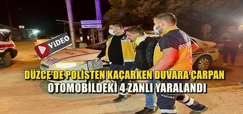 POLİSTEN KAÇARKEN DUVARA ÇARPAN OTOMOBİLDEKİ 4 ZANLI YARALANDI...